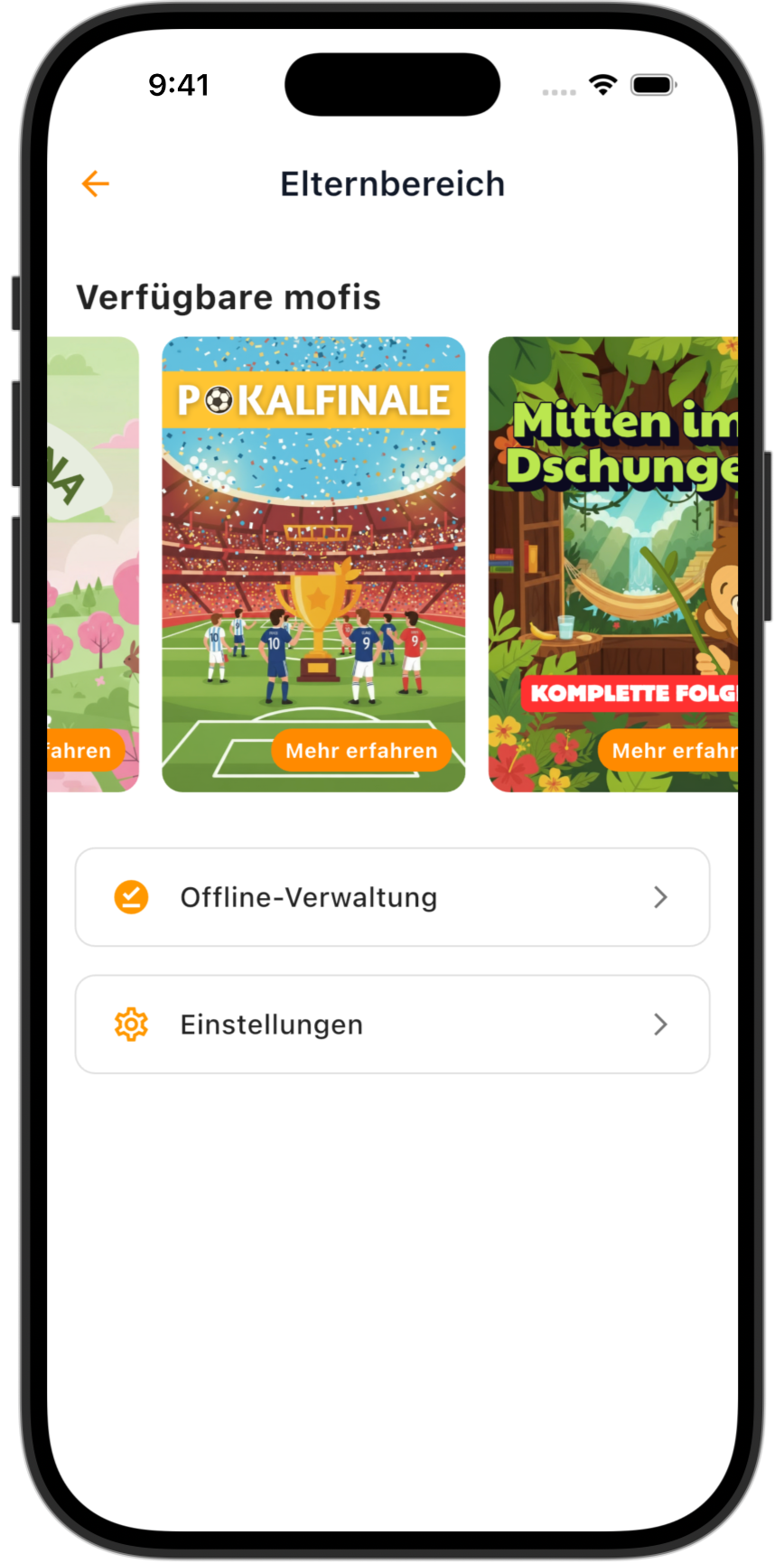 Mofigo App - Elternbereich